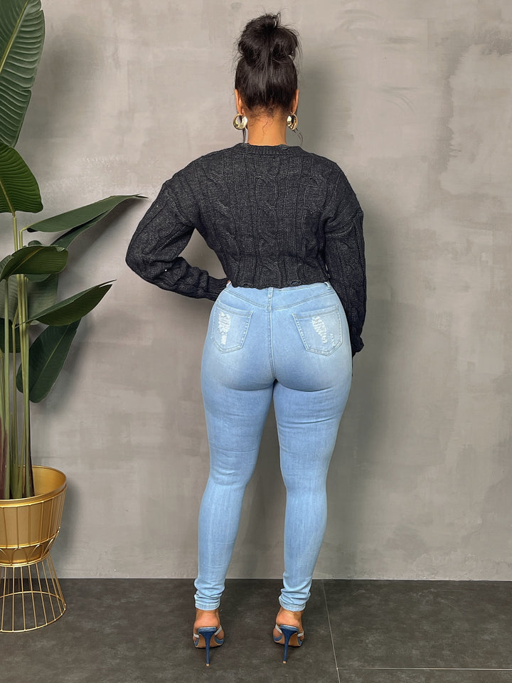 Destroyed high waist Jeans (plus)