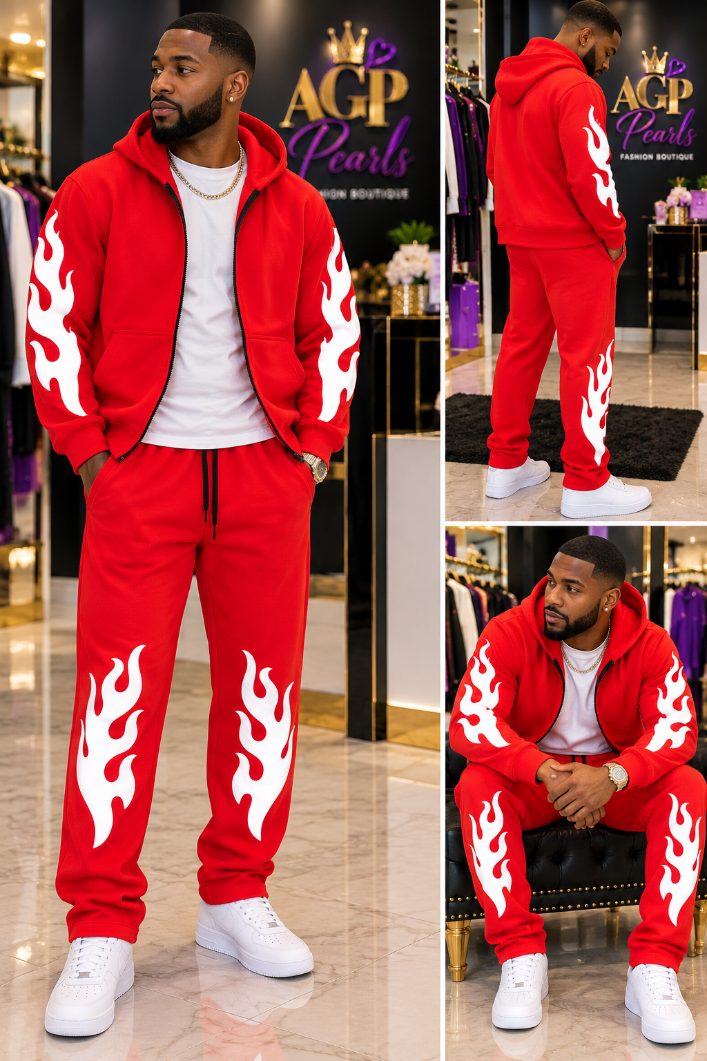 Flaming Red 2 pcs jogger set