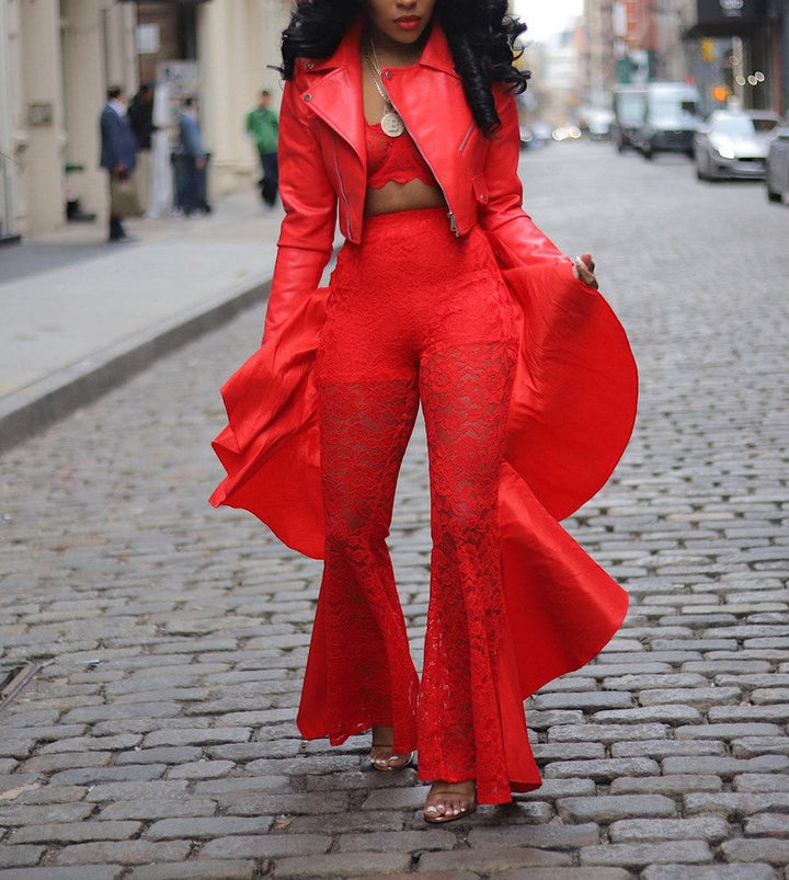 Hot red Flare pants