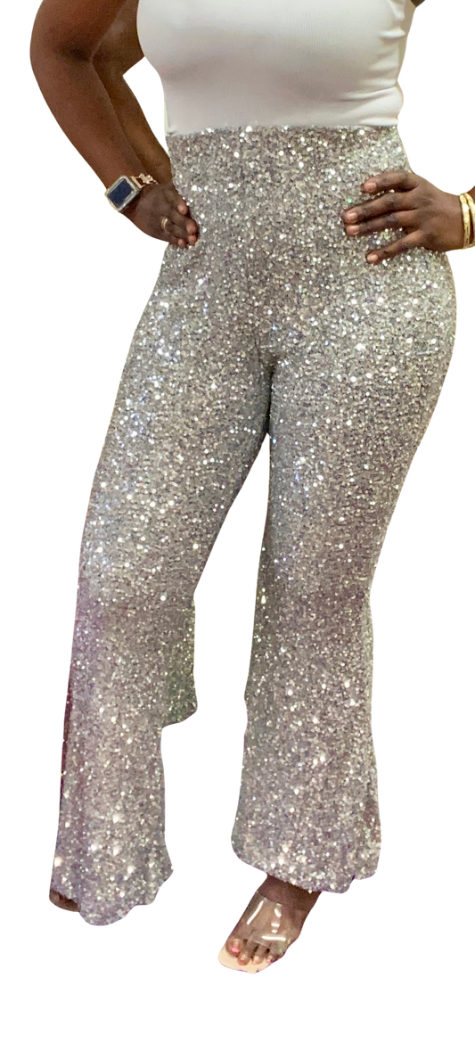 Sequin wide leg Holiday pants
