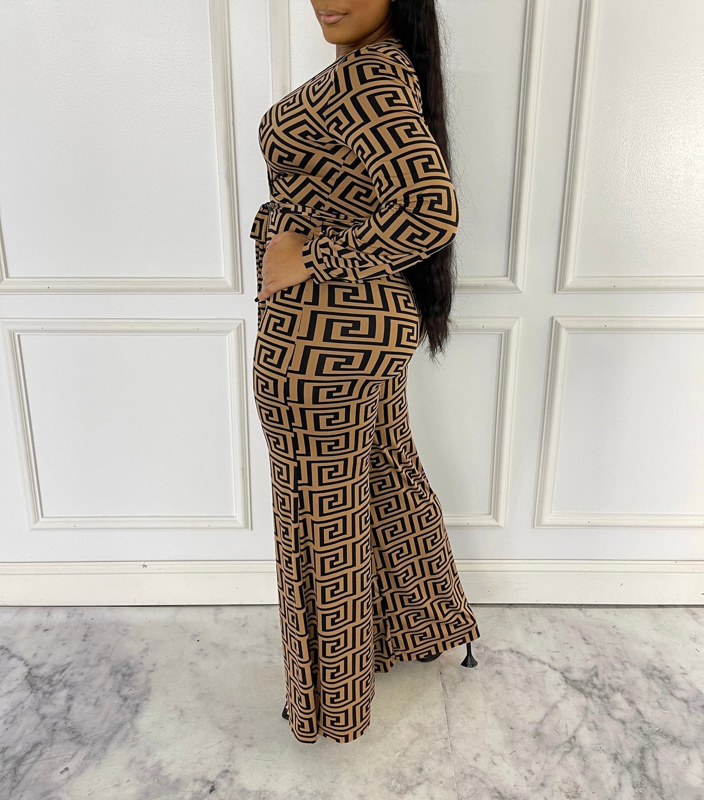 Maze Print wide leg jumpsuit