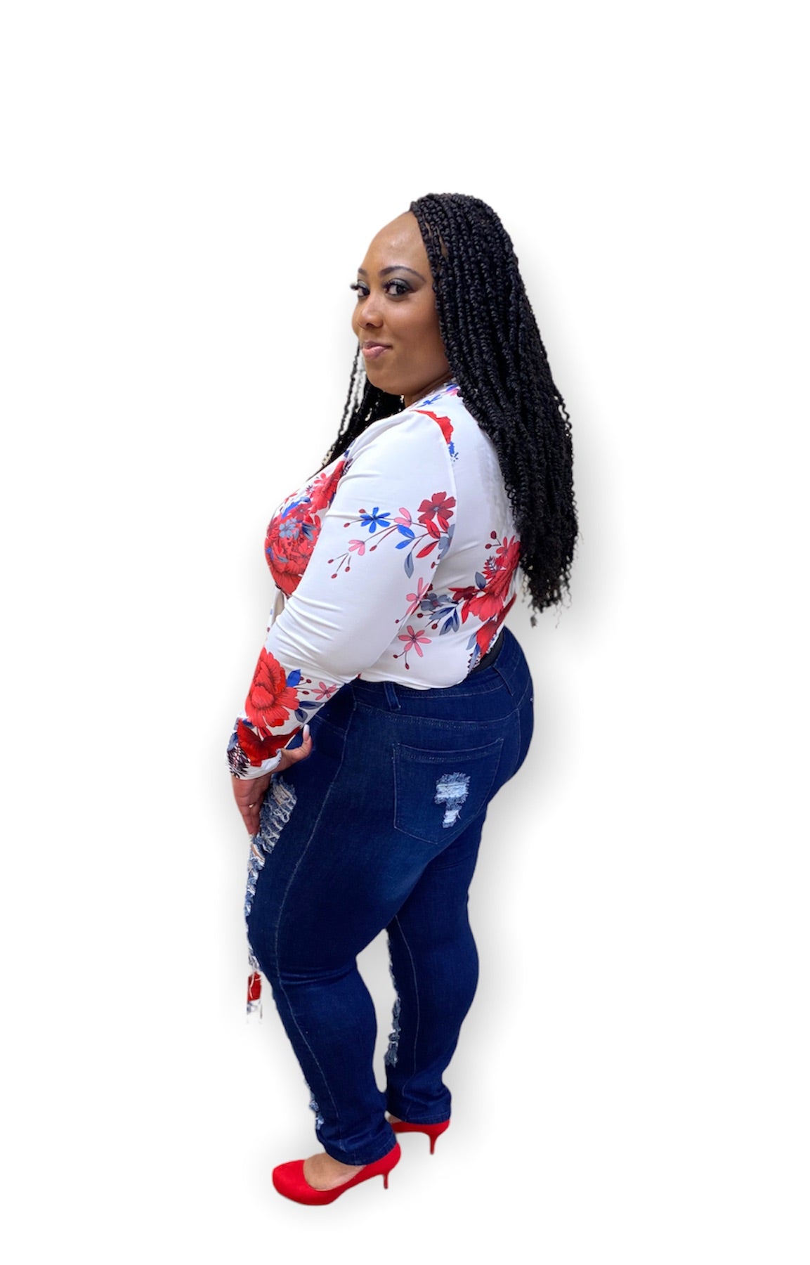 Flower wrap blouse