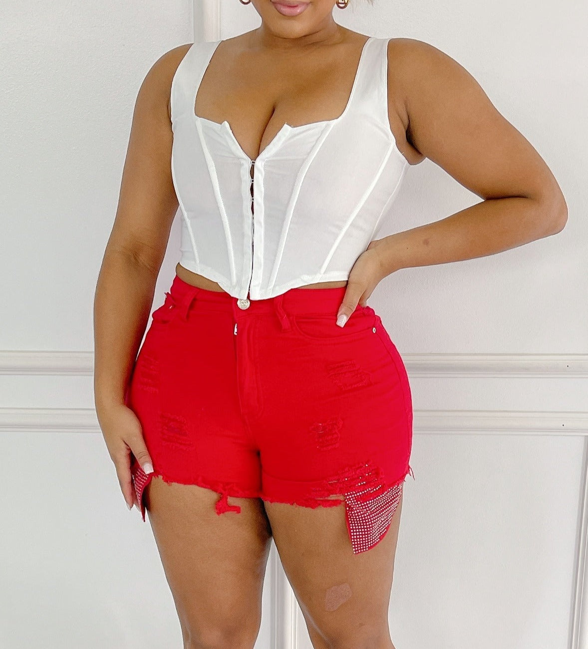 Rhinestone Detail shorts