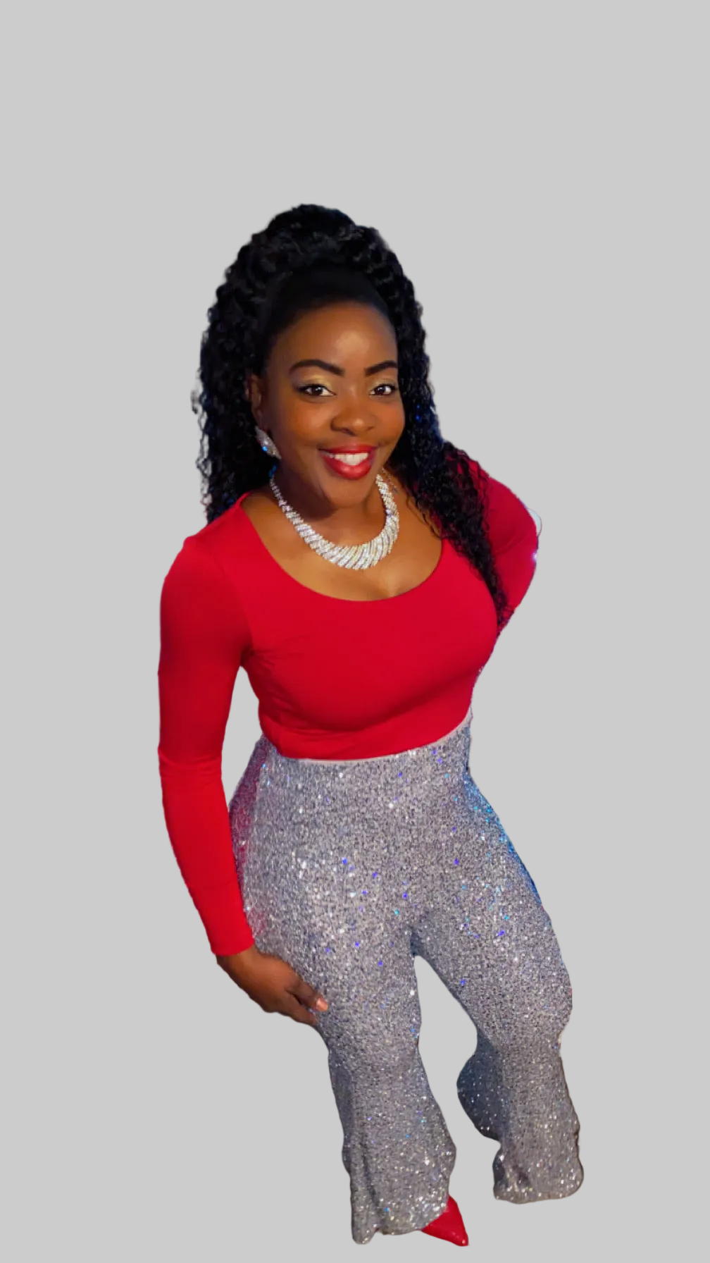 Sequin wide leg Holiday pants