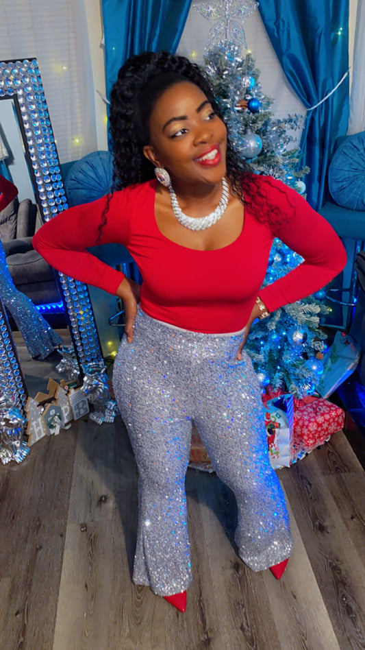 Sequin wide leg Holiday pants
