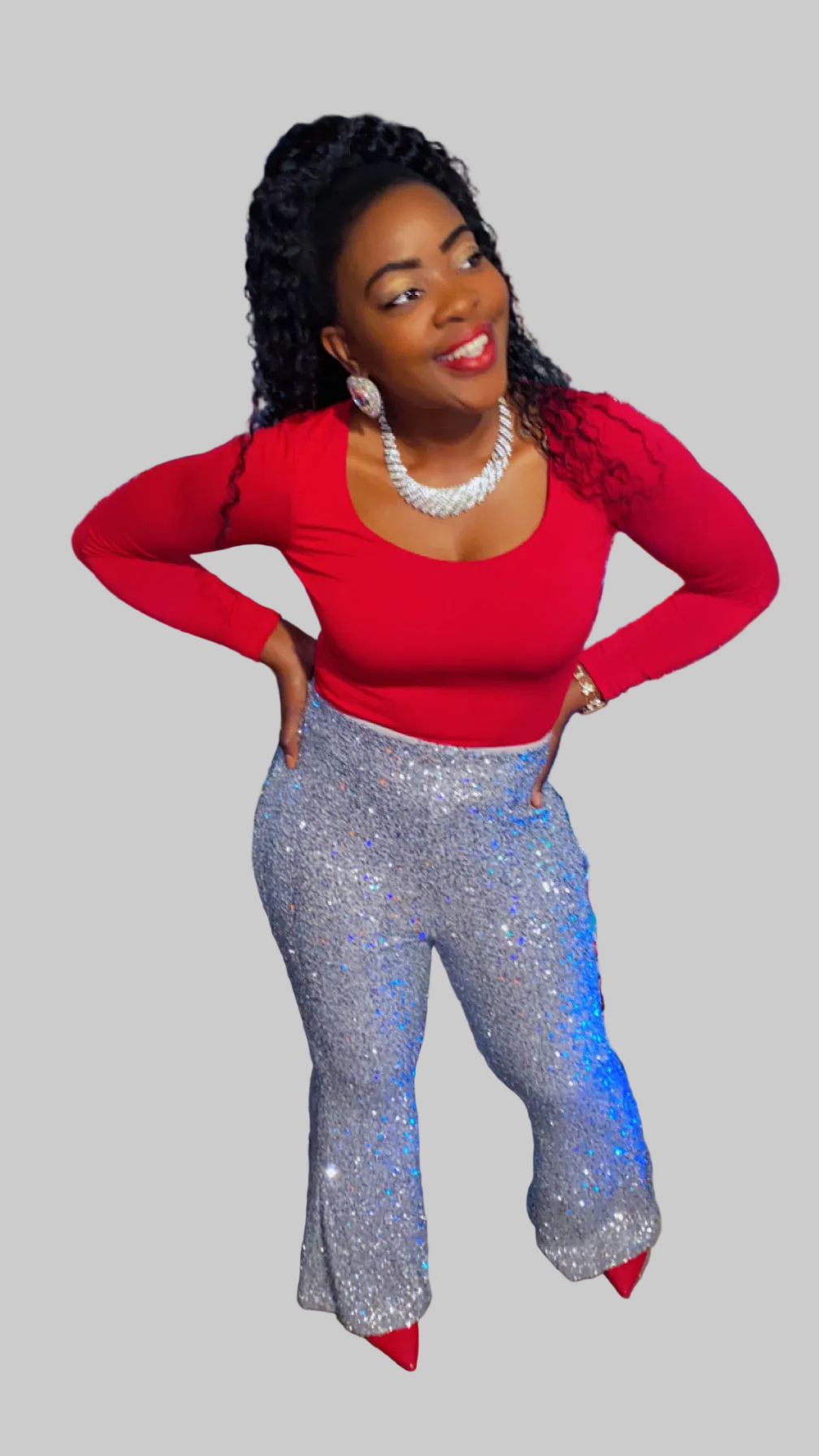 Sequin wide leg Holiday pants