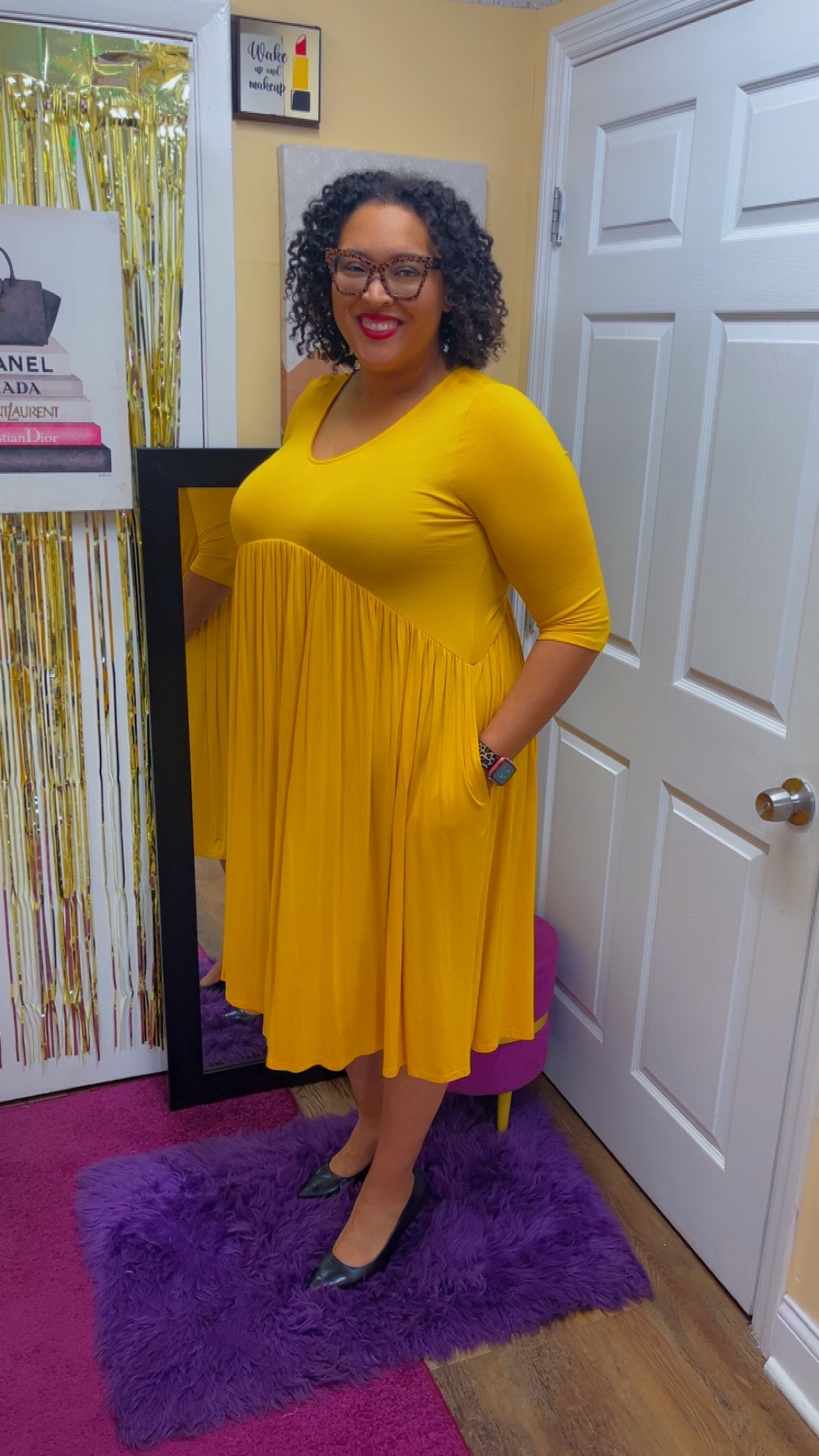 Sunflower 3/4 Sleeve Dress