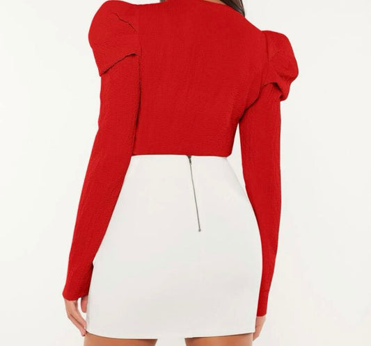 Solid Gigot Sleeve Blouse