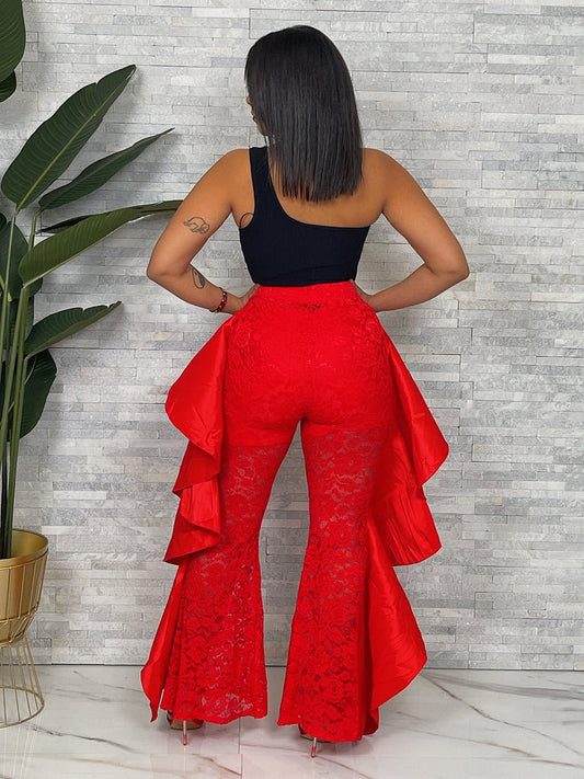 Hot red Flare pants
