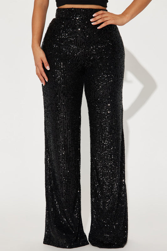 High waist Sequins pants