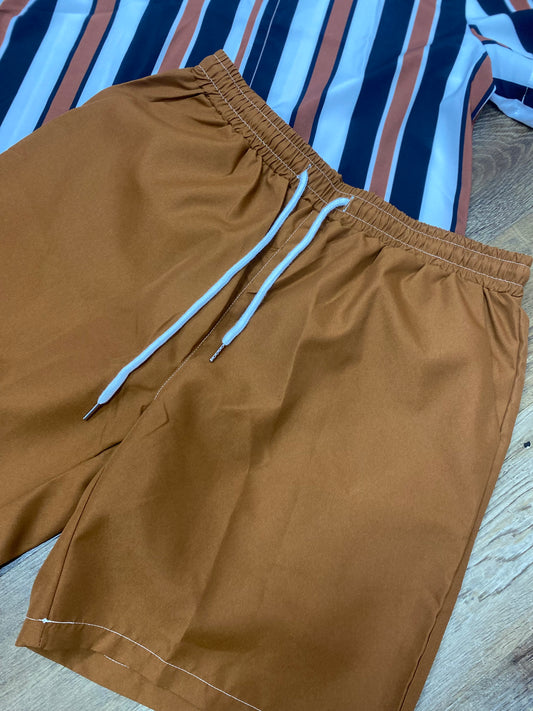 Men’s 2pcs casual drawstring shorts