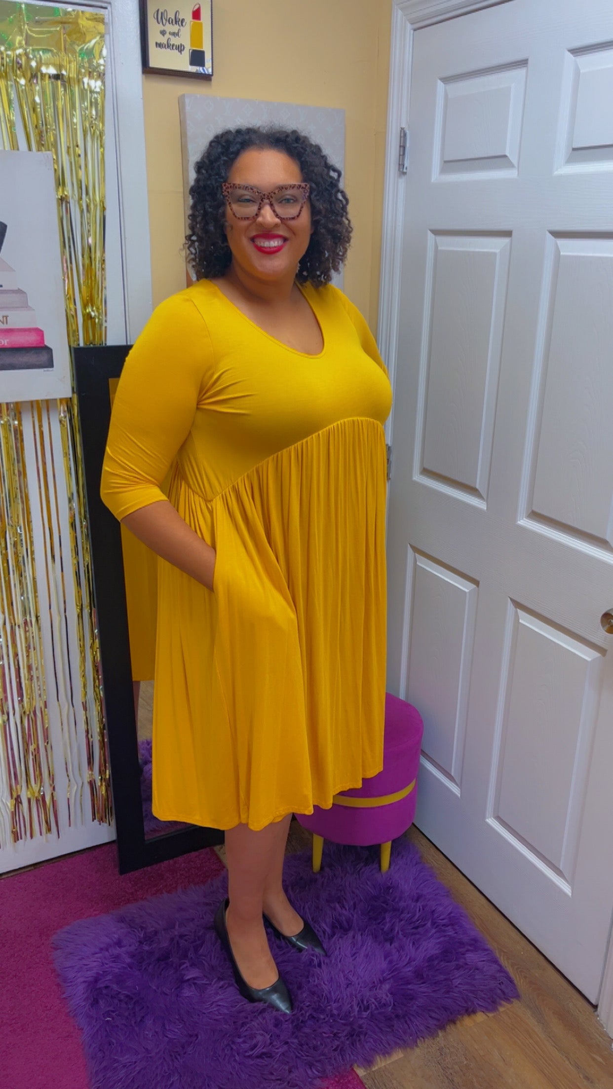 Sunflower 3/4 Sleeve Dress