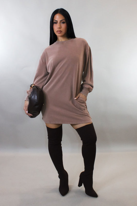 Beautiful Nights Mini Dress / Sweater - Rose