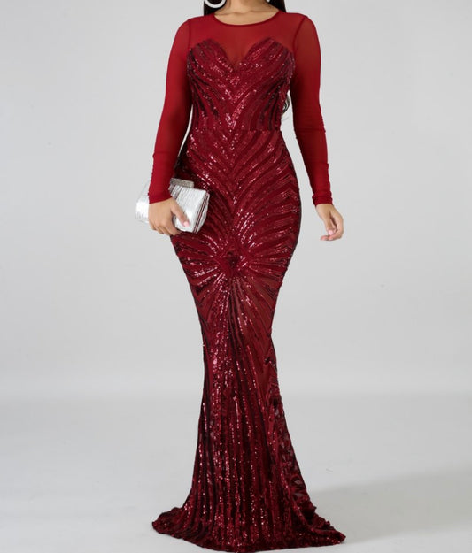 Sequin Sheer Dazzle Mermaid Dress