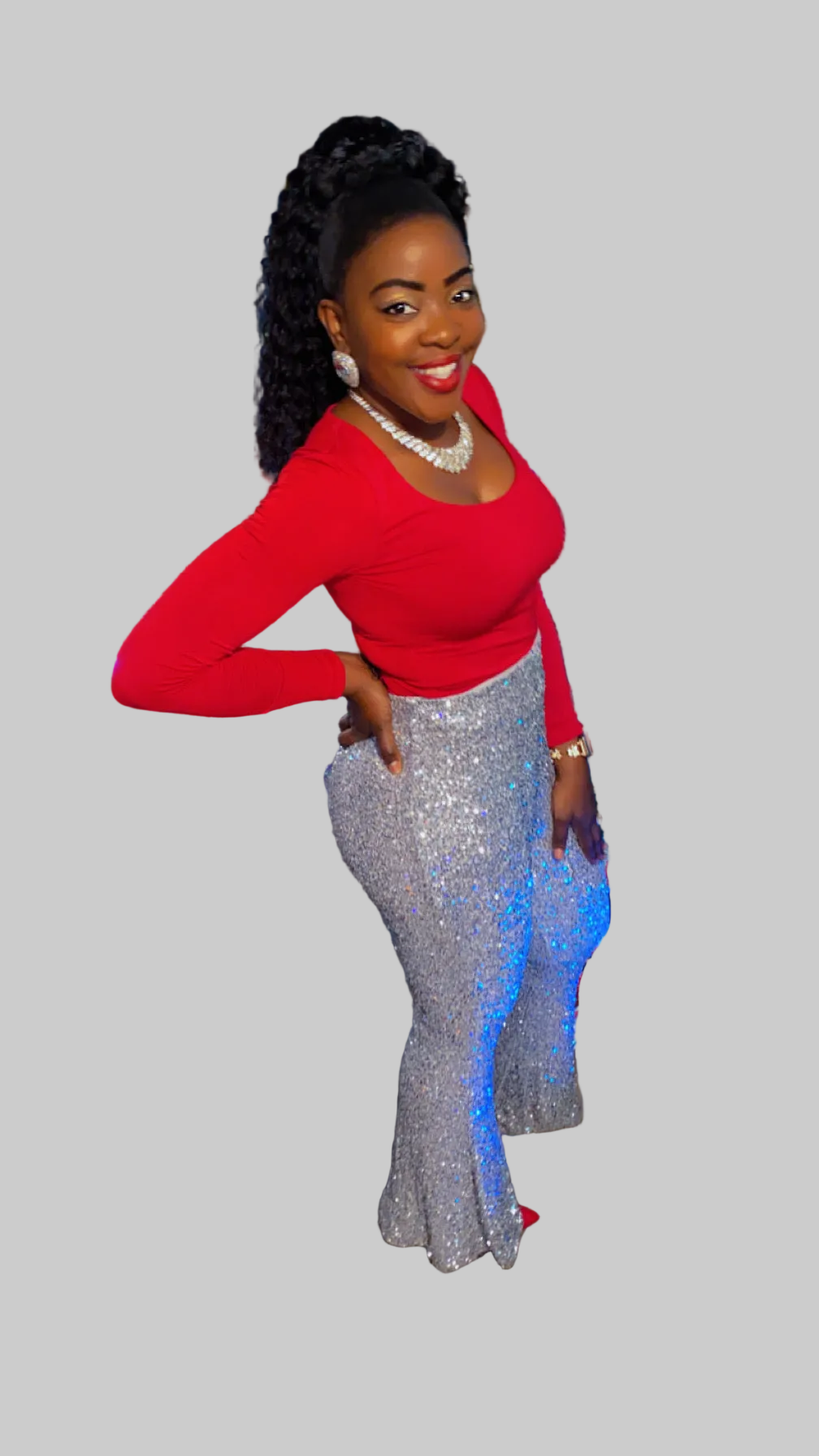 Sequin wide leg Holiday pants