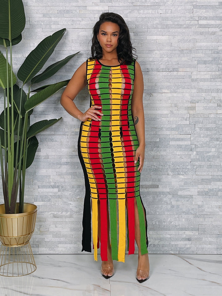 Jamaican me happy cover up knit dress