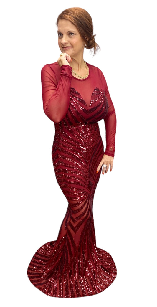 Sequin Sheer Dazzle Mermaid Dress