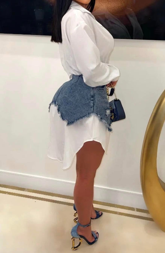 2pcs Denim Dress skirt