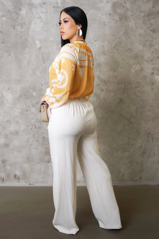 Greatest Answer Pant Set - Yellow