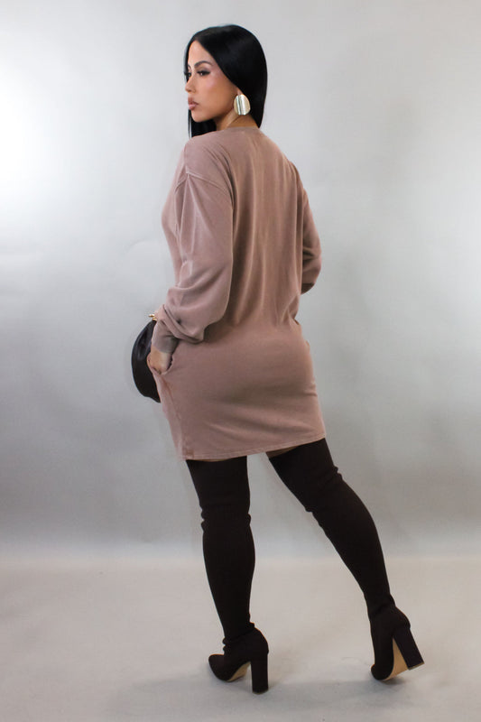 Beautiful Nights Mini Dress / Sweater - Rose