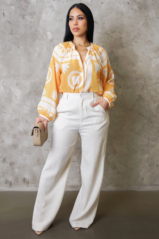 Greatest Answer Pant Set - Yellow