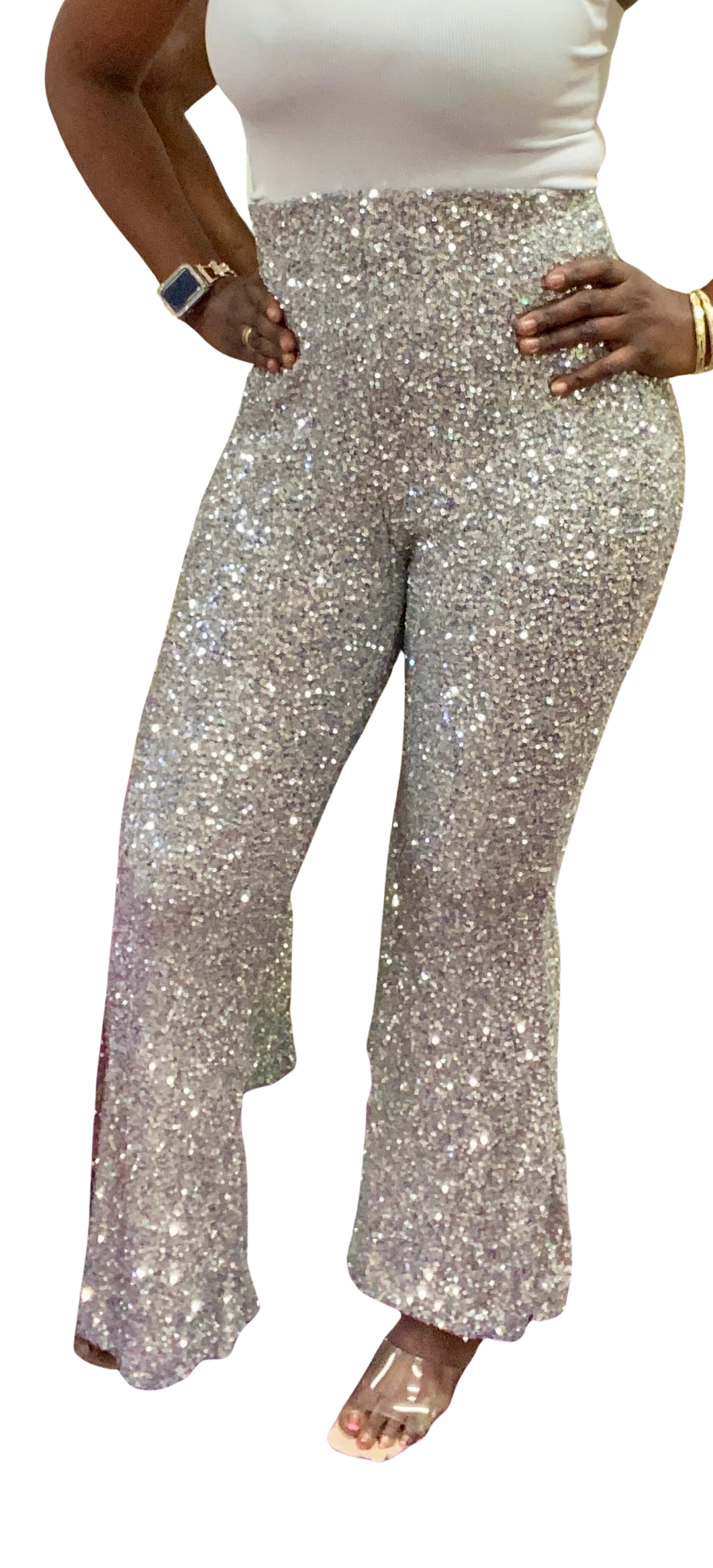 Sequin wide leg Holiday pants