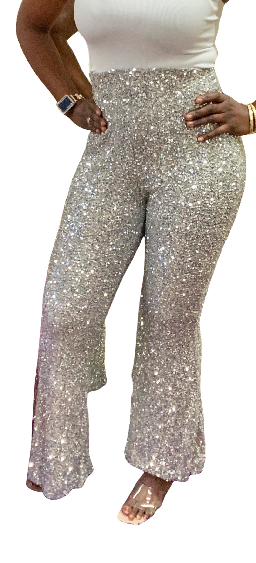 Sequin wide leg Holiday pants