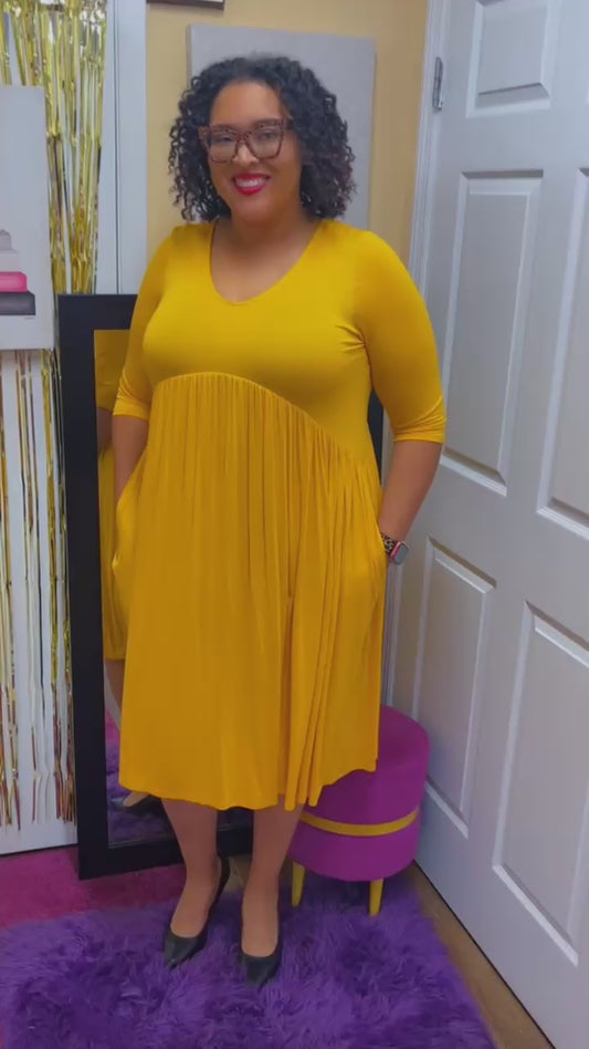 Sunflower 3/4 Sleeve Dress