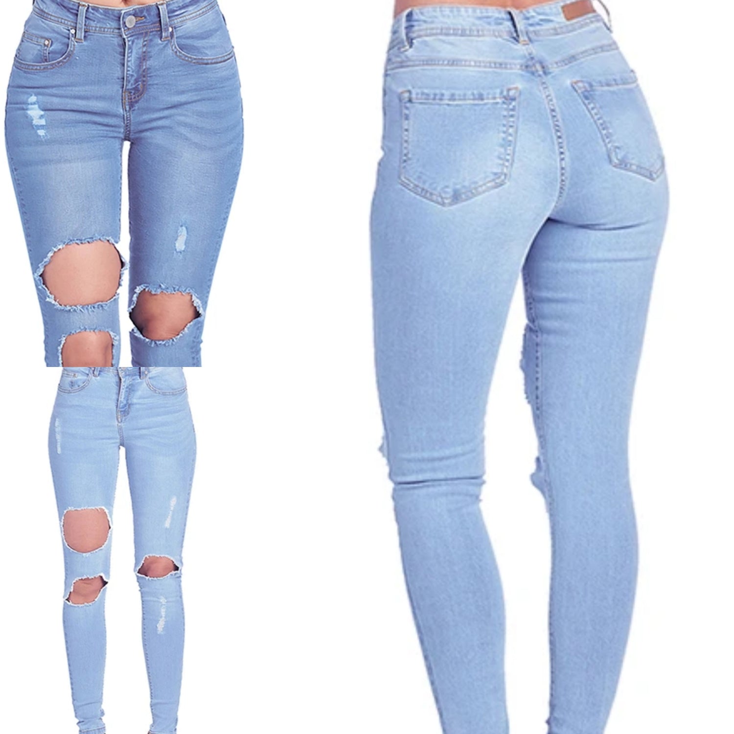  Pants Flares Color Waist Jeans Women Hole Ankle Fashion Solid  Low Trouser Plus Size Pants Terra Sky Jeans 16w (Dark Blue-a, S) :  Clothing, Shoes & Jewelry