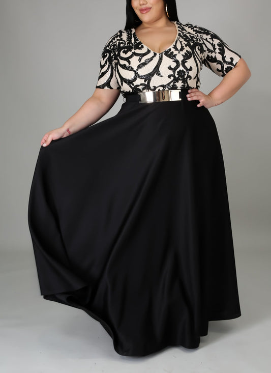 Casual Formal dress plus size( belt included )