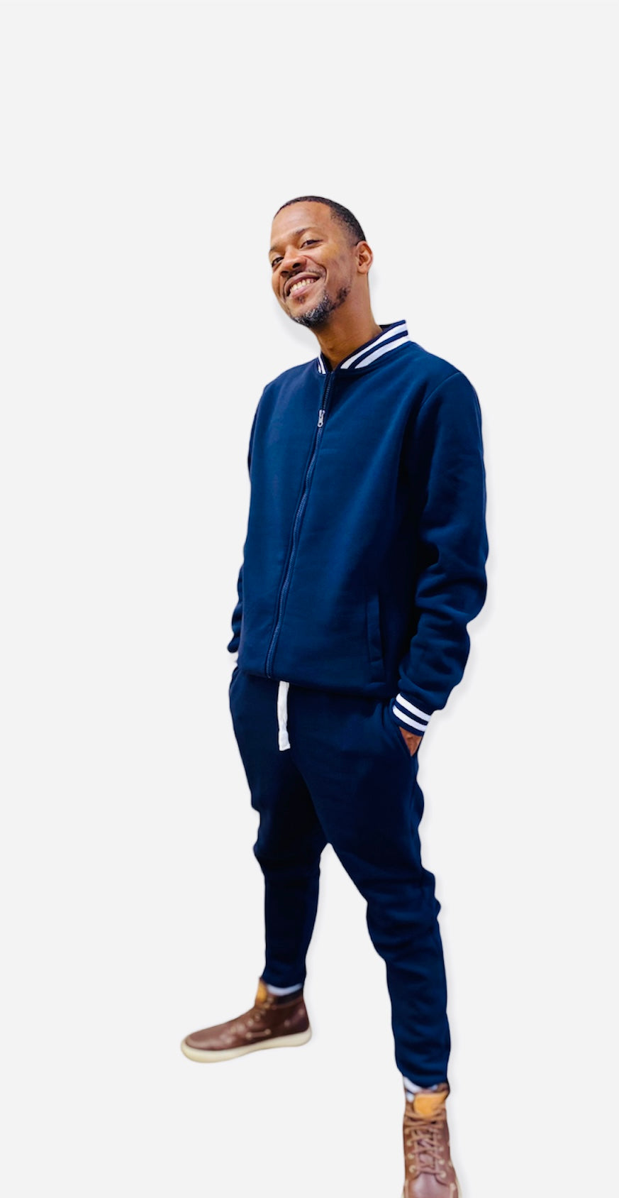 Varsity Jacket & Jogger set ( navy blue )