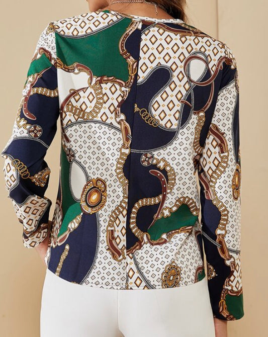 Chain print blouse